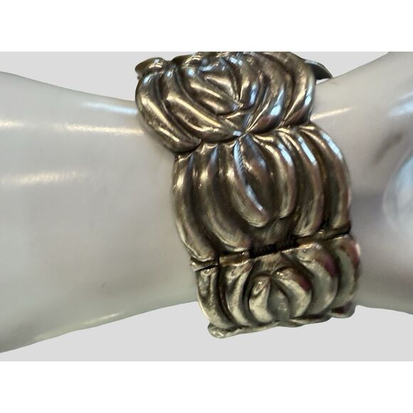Vintage George Castillo Taxco Sterling Silver Sculptural Cuff Bracelet 925 Mex - Picture 3 of 12